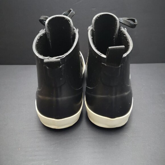 McKinley Ladies Size 8 Black w/ White Trim Harlow Ankle Rubber Boots - Picture 6 of 8
